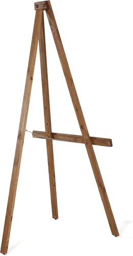 Vista 3 de M&T Displays Caballete de arte rústico de madera oscura, soporte de altura ajustable, trípode de madera para dibujo, pintura, soporte de lienzo