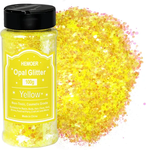 Vista 20 de HEMOER Purpurina Gruesa Holográfica, 12 Colores de Lentejuelas Brillantes, Conjunto de Purpurina de Poliéster Exclusivo Mixto para Resina Epoxi