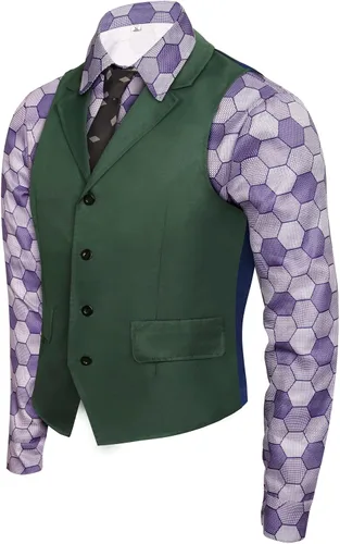 Vista 8 de Disfraz de Joker de Halloween para hombre, camisa de caballero Heath Ledger, traje de corbata