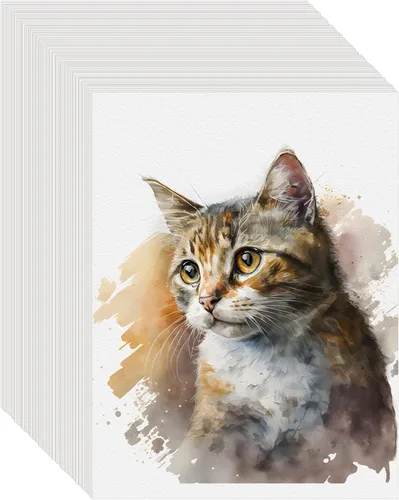 Vista 9 de 100PCS 2.5x3.5 Watercolor Paper Bulk, 140lb/300g Cold Press Thick Water Color Paper Pad for Child Adult, White Art Paper for Drawing Painting