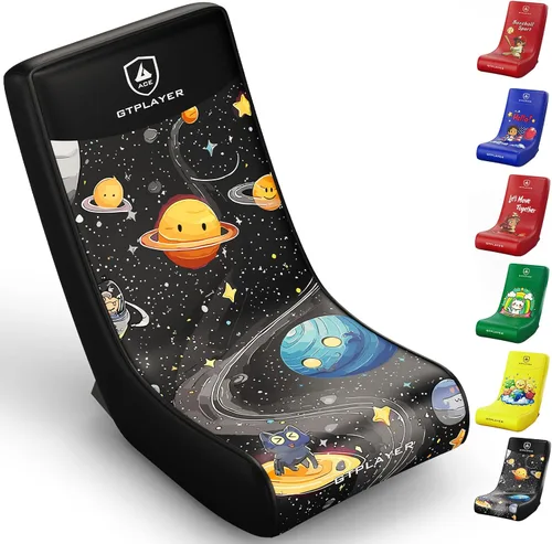 Vista 25 de GTPLAYER Silla mecedora de suelo para juegos – Sillas de juego rodantes con limitador de ángulo, asiento de suelo oscilante para jugadores, compacta