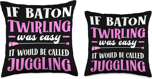 Vista 3 de Majorette & Baton Twirler Shirts & Merch Cheerleader Majorette Twirler. Baton Twirling Throw Pillow, 16x16, Multicolor