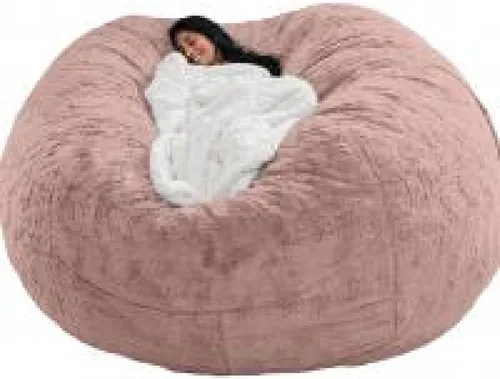Vista 15 de DIOB Funda redonda para silla de puf, para adultos, adolescentes (relleno no incluido), silla de sofá gigante suave, cómoda silla de descanso