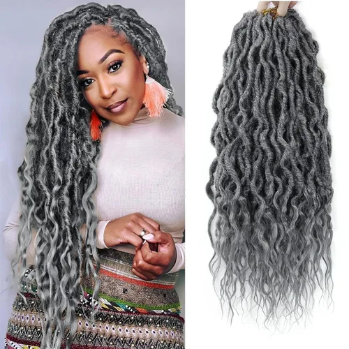 Vista 49 de Rizos de cabello sintético tejido en crochet de 16 pulgadas, 8 paquetes, Rizos de cabello tejido en crochet pre-enlazados con extremos rizados