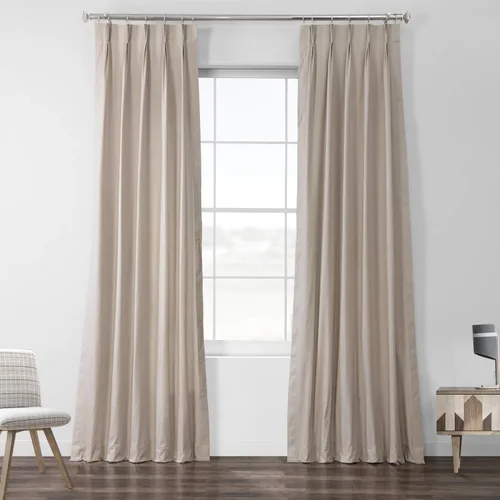 Vista 9 de HPD Half Price Drapes PRCT-S04B-84-FP - Cortina plisada de algodón sólido (1 panel), 25 x 84 pulgadas, gris Millstone