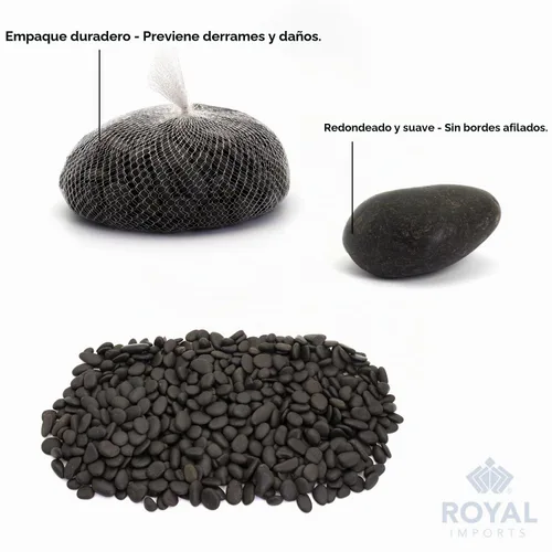 Vista 4 de Royal Imports River Rocks, grava de acuario - Negro 1"- 1.5" - 5 libras