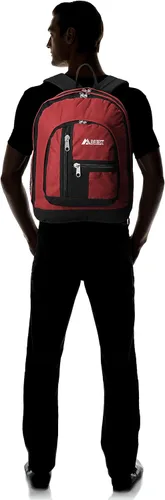 Vista 7 de Everest Mochila con doble compartimento principal, Borgoña, Mochila con doble compartimento principal