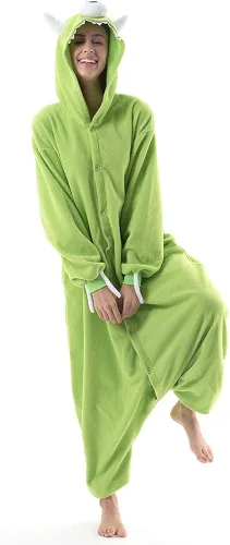 Vista 2 de Beauty Shine Disfraz unisex de dibujos animados para adultos Halloween Navidad pijamas de peluche para cosplay