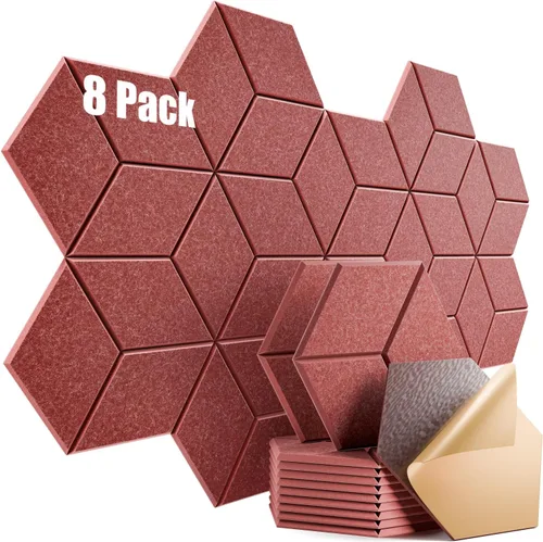 Vista 165 de Paquete de 12 paneles acústicos autoadhesivos de 12 x 10 x 0.4 pulgadas, paneles de espuma a prueba de sonido con alta densidad, elegante diseño