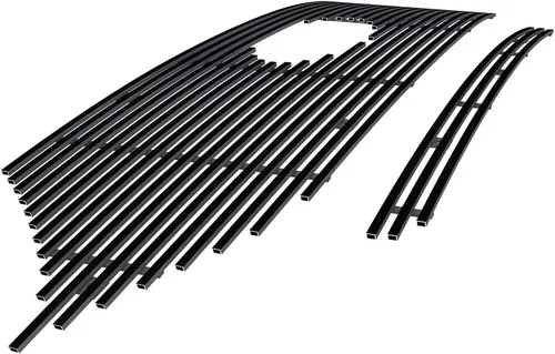 Vista 6 de APS Compatible con Ford Explorer 2020-2024 King Ranch & Limited y XLT parte superior principal de acero inoxidable rejilla de malla negra inserto