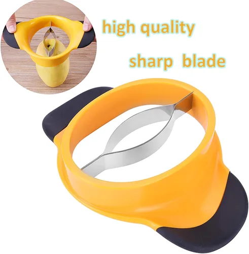 Vista 6 de Cortador de mango,Herramienta de eliminación de hoyos de mango,Cortador de mango con hoja de acero inoxidable con mango de goma para facilitar