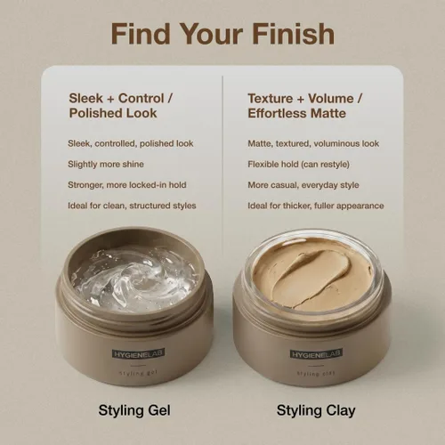 Vista 3 de Gel para Cabello de Hombre HygieneLab - Verificado por EWG, Fuerte Sujeción, Acabado Mate, Textura Ligera, Aroma a Cedro Flotante, Fórmula Limpia No