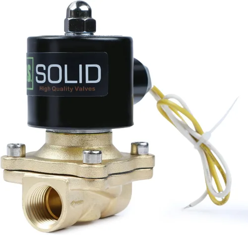 Vista 20 de U.S. Solid 1" válvula electromagnética eléctrica de latón 110V CA normalmente cerrada aire no potable aceite de agua diesel