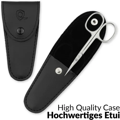 Vista 5 de marQus Tijeras curvadas para cutículas, acero inoxidable de precisión para manicura y pedicura, cuidado de cejas y pestañas, extra afiladas