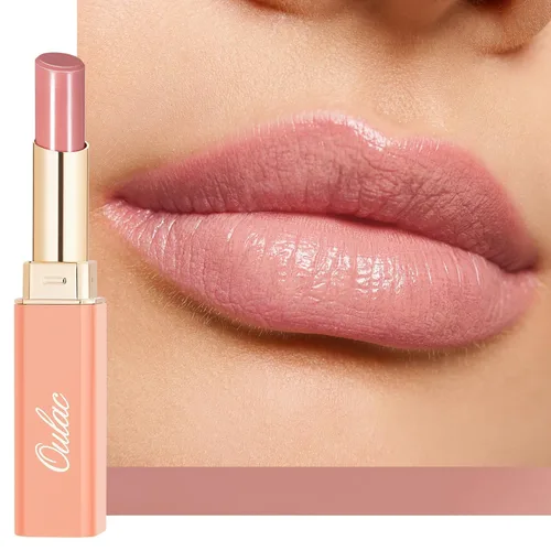 Vista 16 de Oulac Lápiz Labial Rosa Hidratante con Brillo - Lápiz Labial Hidratante Bálsamo Labial Tintado Brillante, Acabado Brillante Transparente Jugoso