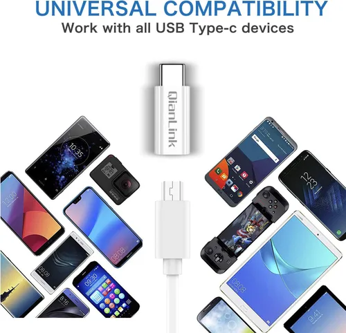 Vista 6 de Adaptador mini USB a USB C, (paquete de 2) Mini USB hembra a USB C macho, conversión de carga y sincronización de datos compatible con Samsung