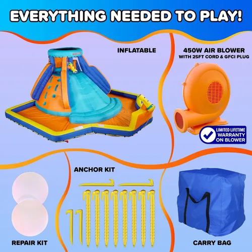 Vista 6 de Tobogán rígido de agua inflable de Sportspower., Battle Ridge