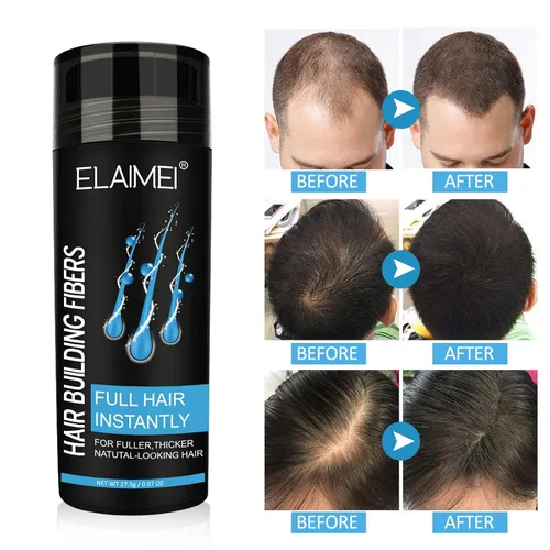 Vista 5 de Polvo de la línea del cabello Fibra del cabello Fibra natural del cabello Aplicar a hombres mujeres Consigue cabello grueso Oculta la pérdida