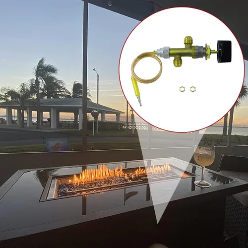 Vista 3 de MENSI Kit de válvula de control de seguridad de baja presión para chimenea de gas propano GLP, fogata, falla de llama, con ajuste