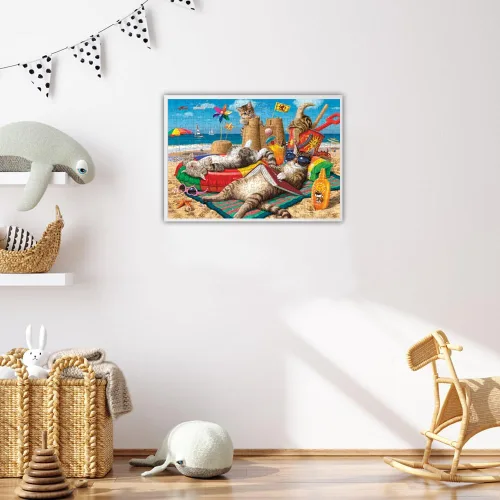 Vista 2 de Anatolian Puzzle - Gatos en la playa, rompecabezas de 260 piezas, #3322, marrón/a