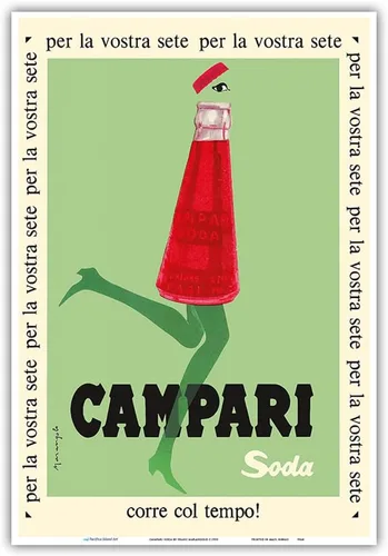 Vista 10 de Para tu sed (Per la Vostra Sete) - Campari Soda - Póster publicitario vintage por Franz Marangolo c.1950 - Impresión artística maestra (sin marco) 6