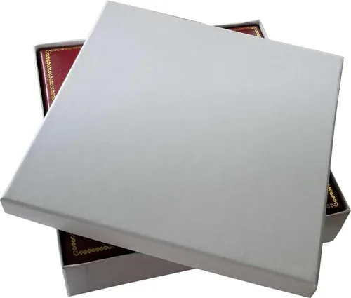 Vista 5 de Caja de collar de piel sintética grande para joyería de regalo, organizador de almacenamiento de exposición, 6 12 pulgadas de ancho x 6 12 pulgadas