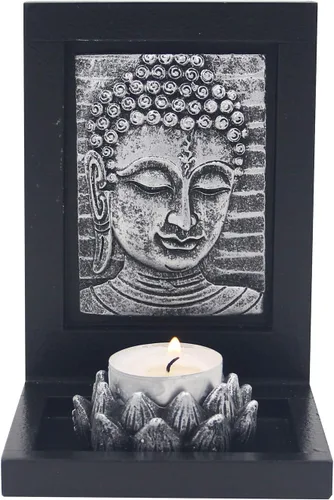 Vista 2 de DharmaObjects Portavelas de mesa Zen Garden Tea Light Gift & Home Decor (Buddha)