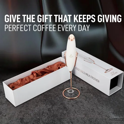 Vista 186 de Zulay Milk Boss Espumador de leche potente manual, hace espuma para latte, batidor para mezclar bebidas, café, miniespumador para capuchino, frappé