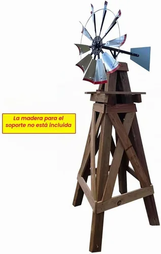 Vista 2 de Cabezal de molino de viento de 30 pulgadas con cola lisa e instrucciones para construir un molino de viento de 8 pies de alto