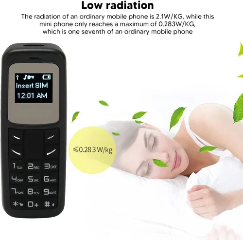 Vista 6 de Mini teléfono móvil, teléfono móvil pequeño desbloqueado Bluetooth auricular 0.66 pulgadas Bluetooth Dialer con gancho para la oreja Soporte SIM MP3
