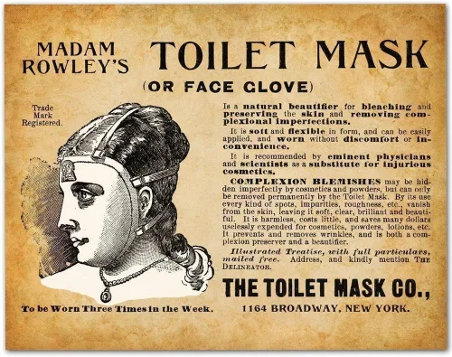 Vista 10 de Madam Rowley's Toilet Mask Advertisement Vintage Beauty Framed Wall Decor Victorian Cosmetic History Artwork Antique Skincare Illustration