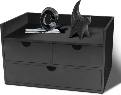 Vista 9 de Charmewooden Organizador de escritorio con cajones, organizador de cajones para encimera, cajones para escritorio, hogar, oficina, espacio