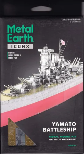 Vista 6 de Fascinations Metal Earth Premium Series Yamato Battleship 3D Kit de modelo de metal