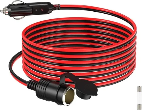 Vista 8 de ELFCULB Cable de encendedor de cigarrillos macho a macho, cable de extensión de enchufe de encendedor de cigarrillos de automóvil de 14 AWG 12 V