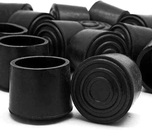 Vista 8 de Piutouyar Fundas redondas de goma de PVC para muebles, protectores de patas de silla de mesa de 0.984 in/1 pulgada, tapa de extremo antideslizante
