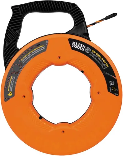 Vista 5 de Klein Tools 50375 Cinta de pescado de 75 pies, poliéster Hi-Flex, solución de tracción de cable eléctrico para flexibilidad y resistencia