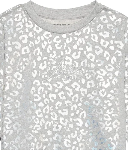 Vista 2 de GUESS Camiseta activa de manga larga con logotipo de rizo francés de leopardo para niñas