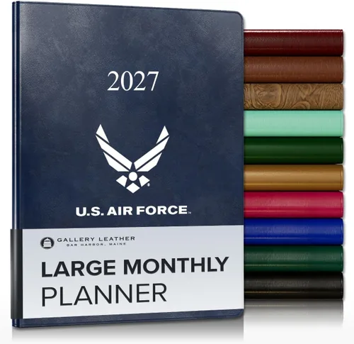 Vista 16 de Gallery Leather Agenda mensual grande 2026-2027 Acadia Navy