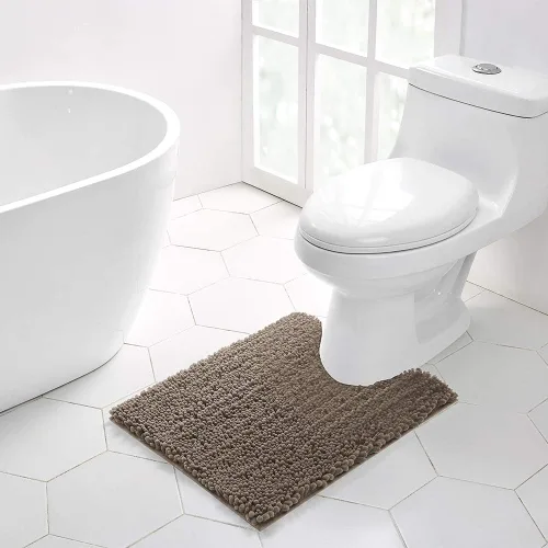 Vista 89 de Walensee Alfombra de baño antideslizante (32x20, azul oscuro) absorbente de agua, súper suave, felpilla peluda, lavable a máquina, se seca