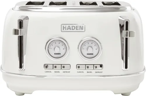 Vista 12 de Haden Dorset - Tostadora de acero inoxidable de 2 rebanadas de ranura ancha con control de tostado ajustable y pies antideslizantes, color negro