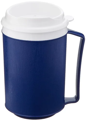 Vista 4 de Sammons Preston – Taza térmica con tapa, contenedor duradero para bebidas calientes y frías, té, batidos, 8 onzas, color azul, taza de café