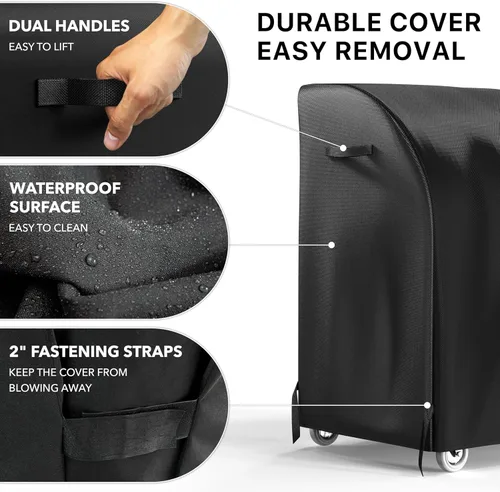Vista 5 de Simple Houseware Cubierta para Parrilla de Gas BBQ de Servicio Pesado de 32 pulgadas, Poliéster 600D Impermeable, Resistente a la Intemperie