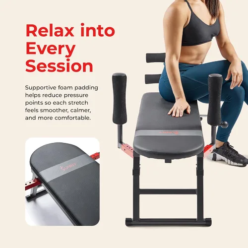 Vista 4 de Sunny Health & Fitness No-Hang Traction & Inversion Decompression Table for Back Pain Relief, Adjustable Stretch Bench, 400 LB Capacity