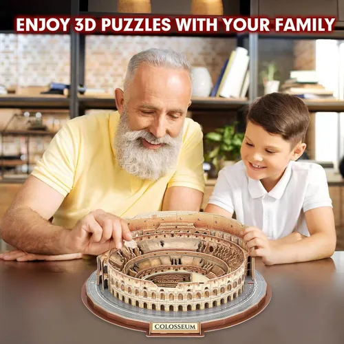 Vista 5 de CubicFun Rome Colisseum - Rompecabezas 3D para adultos y niños