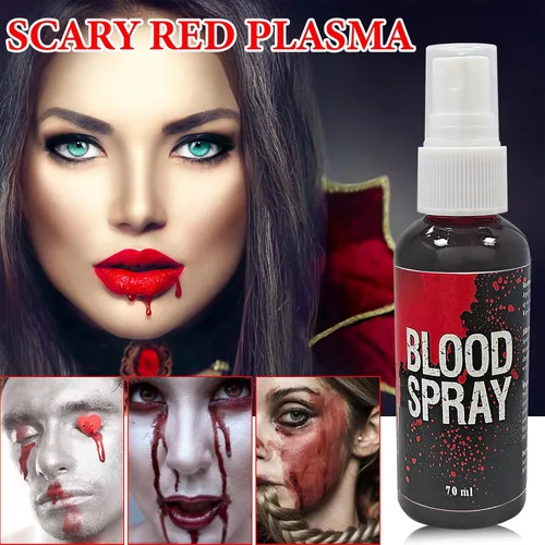 Vista 7 de Spray de sangre falsa de Halloween, salpicadura de sangre realista, líquido artificial lavable, sangre falsa para ropa, kit de maquillaje SFX