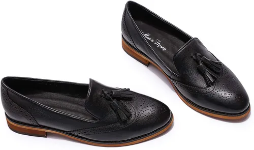 Vista 7 de Mona Flying - Mocasines de cuero planos informales para mujer