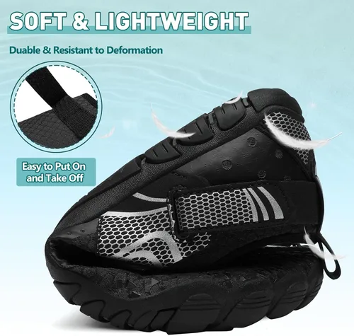 Vista 5 de SAGUARO Zapatos de agua para hombre y mujer, secado rápido, para natación, surf, playa, kayak, zapatos descalzos, puntera ancha