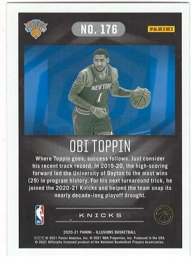 Vista 2 de OBI TOPPIN RC 2020-21 Panini Illusions #176 ROOKIE NM+-MT+ Basketball Knicks