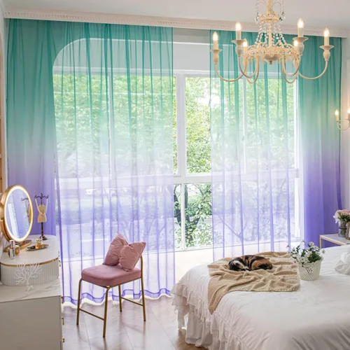 Vista 12 de Cortinas semitransparentes para ventanas de 50 pulgadas de largo, 52 pulgadas de ancho, juego de 2 paneles de cortinas traslúcidas, bolsillo