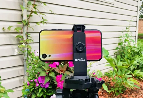 Vista 7 de DaVoice Adaptador de trípode para teléfono, soporte giratorio de 360°, compatible con soporte de cámara para teléfono inteligente iPhone, abrazadera